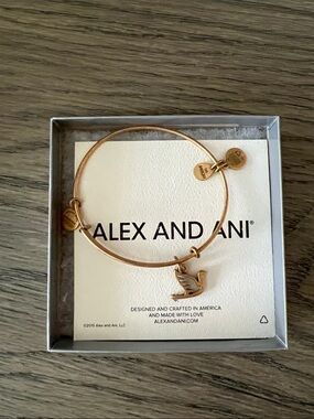 Alex and Ani Gold Dove Charm Bangle
